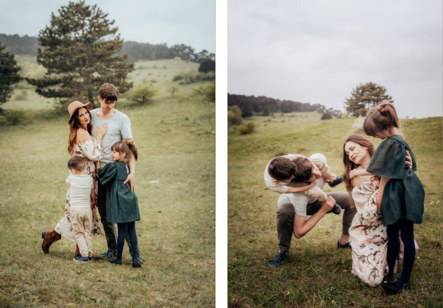 familienfotoshooting im wald nähe wien