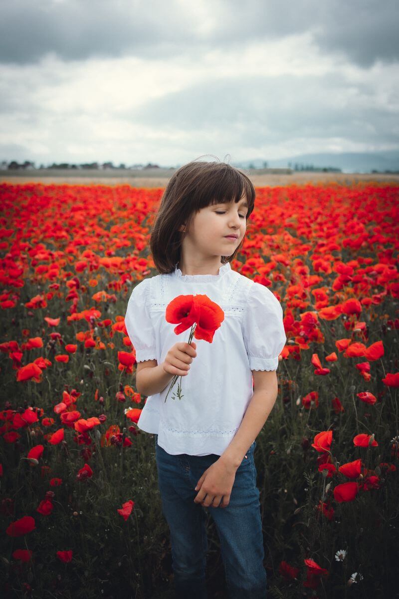 kinderfotos mit mohnfeld
